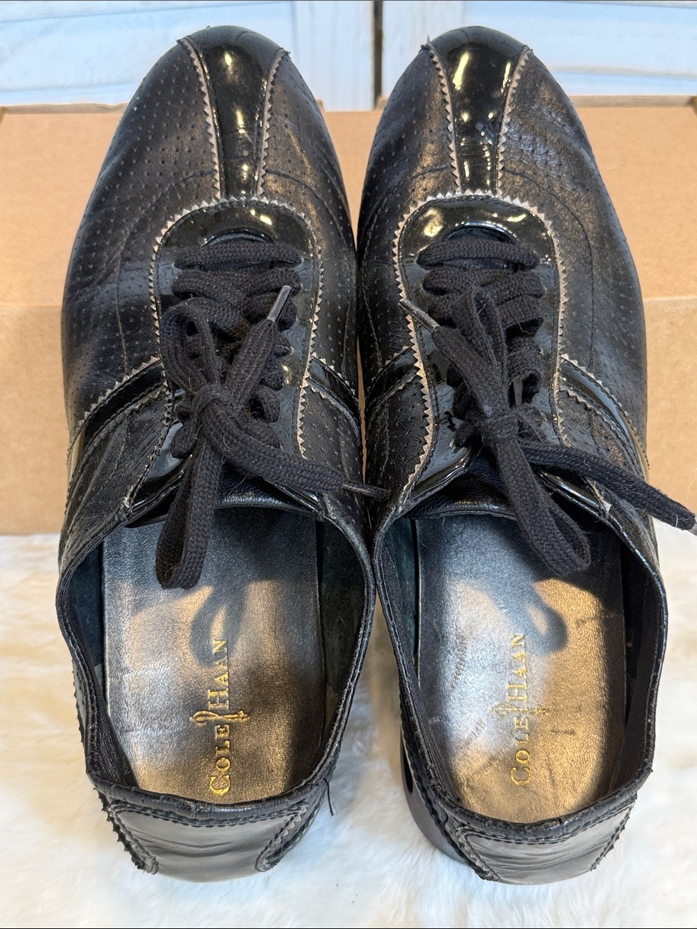 Cole Haan Nike Air Bria Perforated Leather Lace-Up Sneakers - Picture 3 of 12